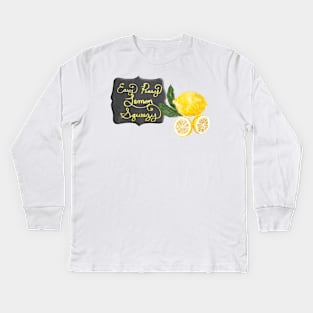 Easy Peasy Lemon Squeezy Chalkboard Graphic Design Kids Long Sleeve T-Shirt